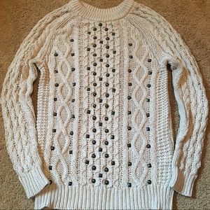 American Eagle studded cable knit sweater